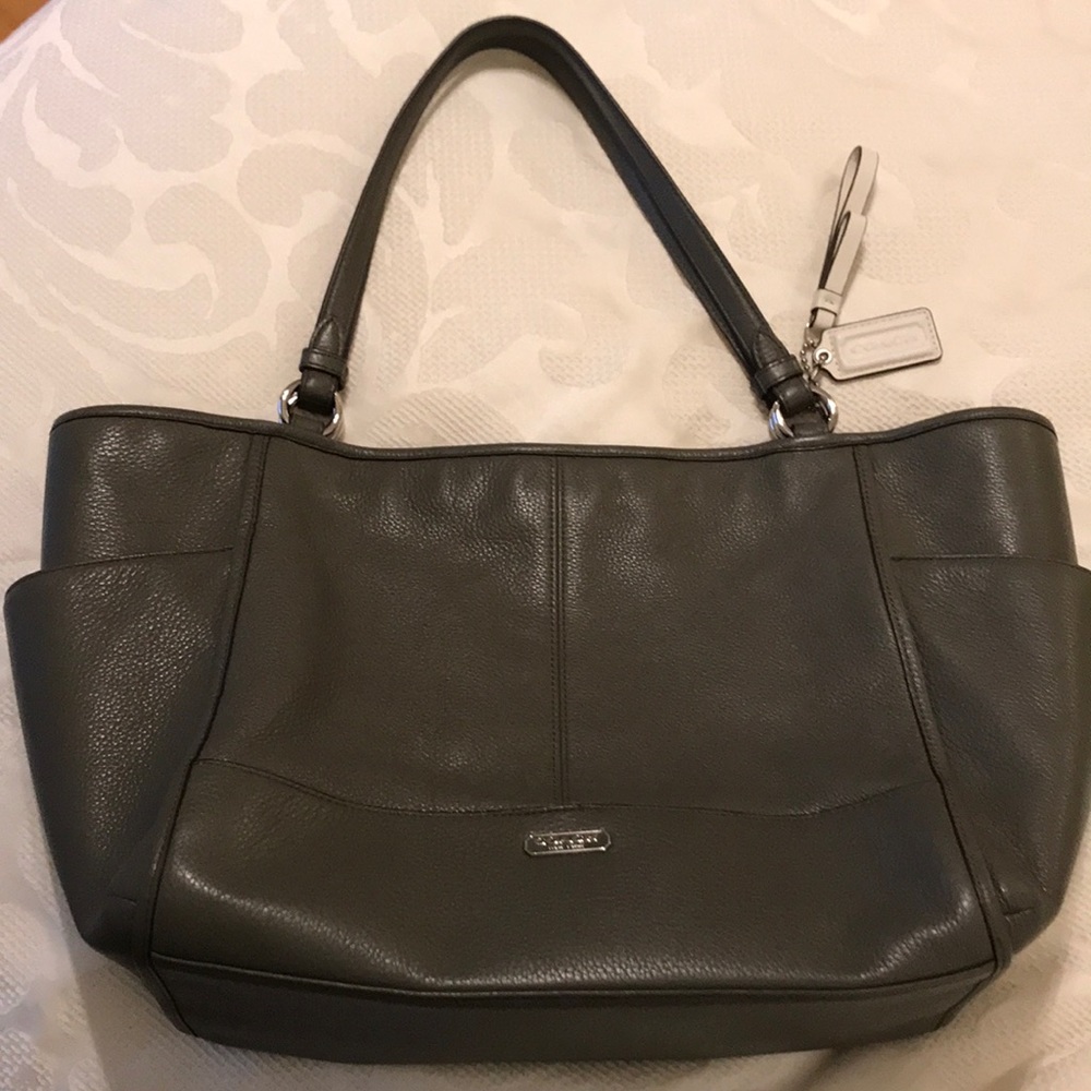 Olive green Coach tote